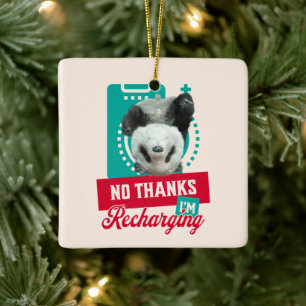 Introvert Burnout Panda Social Battery Design Ceramic Ornament