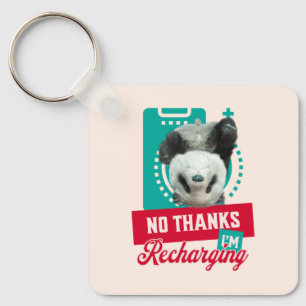 Introvert Burnout Panda Social Battery Design Keychain