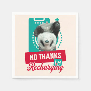 Introvert Burnout Panda Social Battery Design Napkins