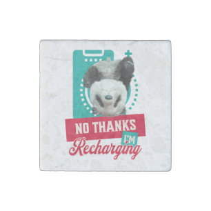 Introvert Burnout Panda Social Battery Design Stone Magnet