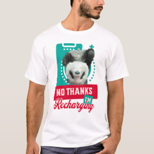 Introvert Burnout Panda Social Battery Design T-Shirt