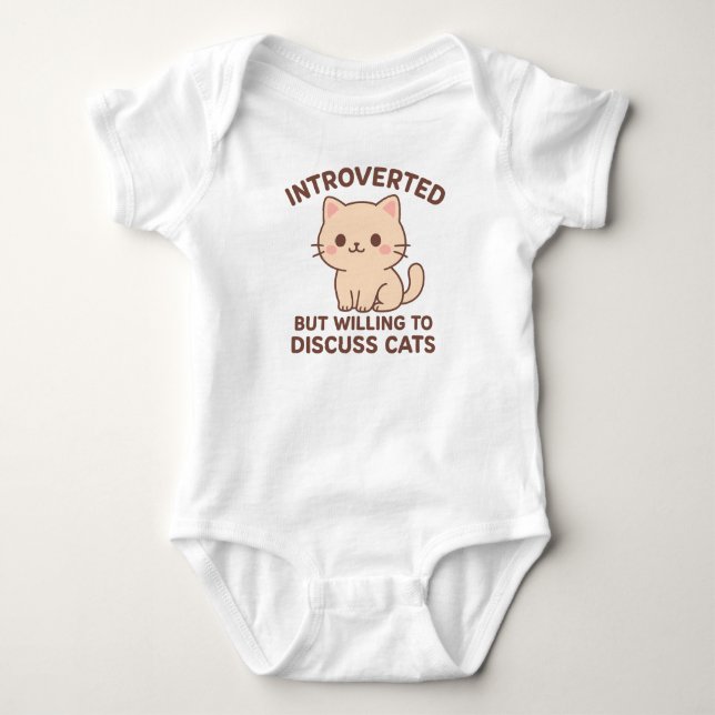  Introvert But Discuss Cats Baby One-Pieces Bodysuit (Front)