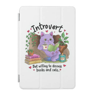 Introvert But Willing to Discuss Books and Cats iPad Mini Cover