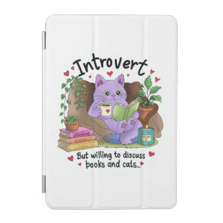 Introvert But Willing to Discuss Books and Cats iPad Mini Cover