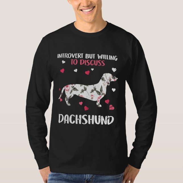 Introvert But Willing To Discuss Dachshund Costume T-Shirt (Front)
