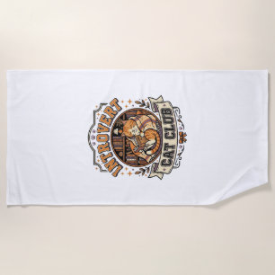 Introvert Cat Club Cat Introvert Anti Social Vinta Beach Towel