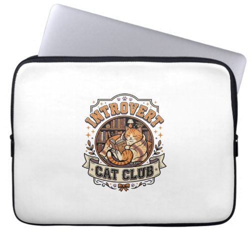 Introvert Cat Club Cat Introvert Anti Social Vinta Laptop Sleeve