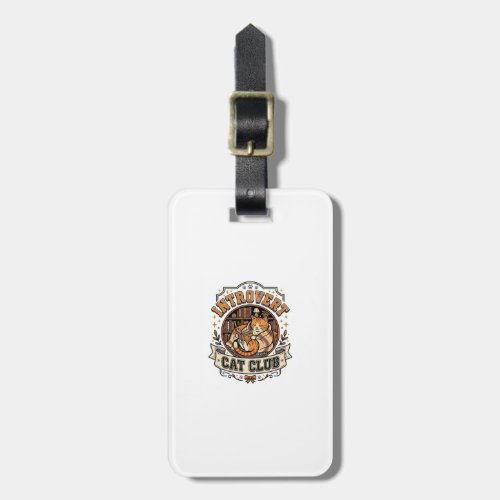 Introvert Cat Club Cat Introvert Anti Social Vinta Luggage Tag