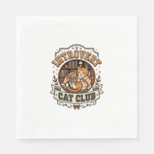 Introvert Cat Club Cat Introvert Anti Social Vinta Napkins