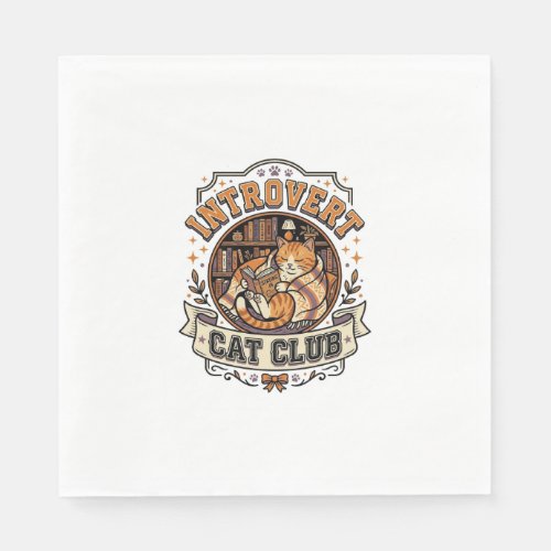 Introvert Cat Club Cat Introvert Anti Social Vinta Napkins