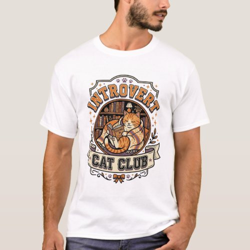 Introvert Cat Club Cat Introvert Anti Social Vinta T-Shirt