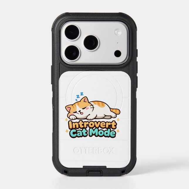 Introvert Cat Mode Funny  Otterbox iPhone Case (Back)