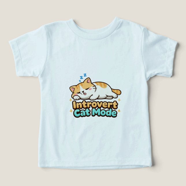 Introvert Cat Mode Funny  Toddler T-shirt (Design Front)
