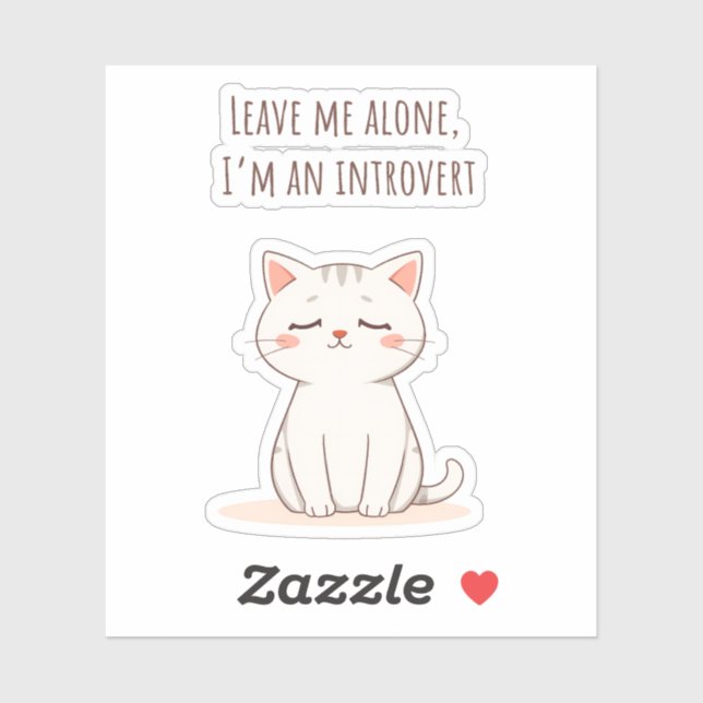 Introvert Cat Sticker (Sheet)