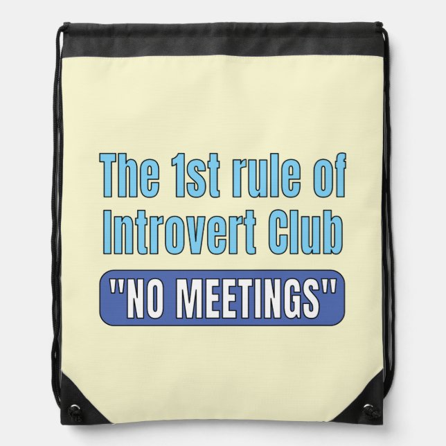 Introvert Club    T-Shirt Drawstring Bag (Front)