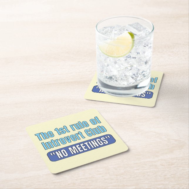 Introvert Club    T-Shirt Square Paper Coaster (Insitu)