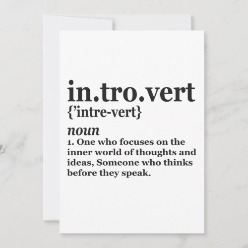 Introvert Definition Anti Social Alone Quiet Gift Holiday Card