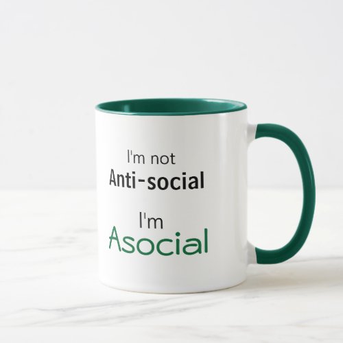 Introvert definition Im Asocial not Anti_Social Mug
