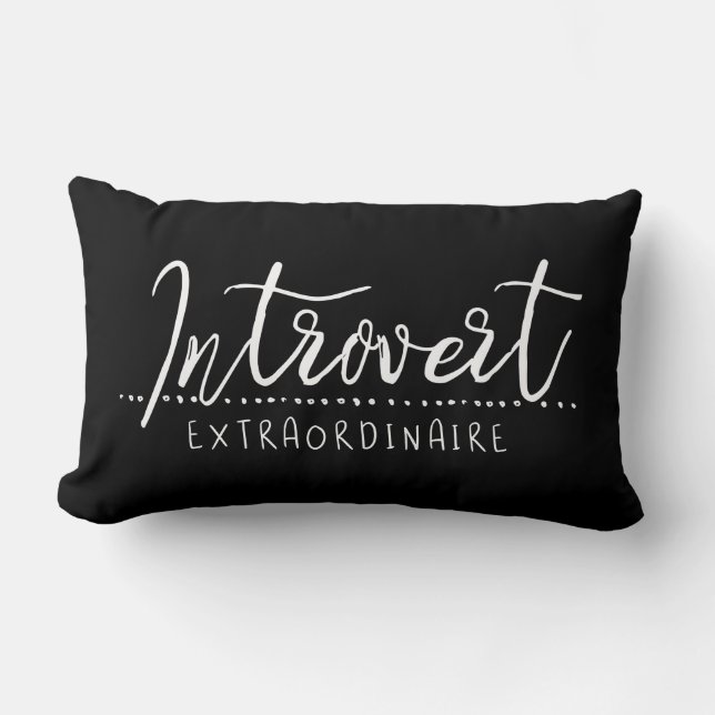 Introvert Extraordinaire Typography Lumbar Pillow (Front)