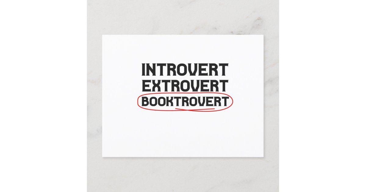 Introvert Extrovert Booktrovert Funny Book lovers Postcard | Zazzle