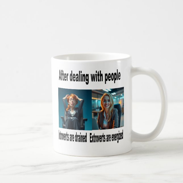 Introvert/Extrovert coffee mug (Right)