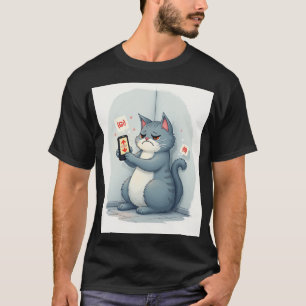 Introvert Feed Refresh Avoidance Funny Cat Sticker T-Shirt