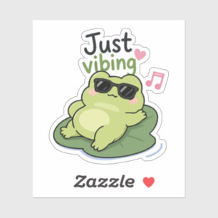 Introvert Frog Meme Sticker – Just Vibing Cute Fun