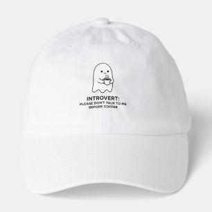 Introvert Ghost Don't Talk Before Coffee Hat