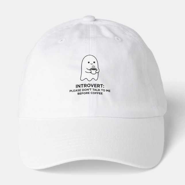Introvert Ghost Don't Talk Before Coffee Hat (Front)