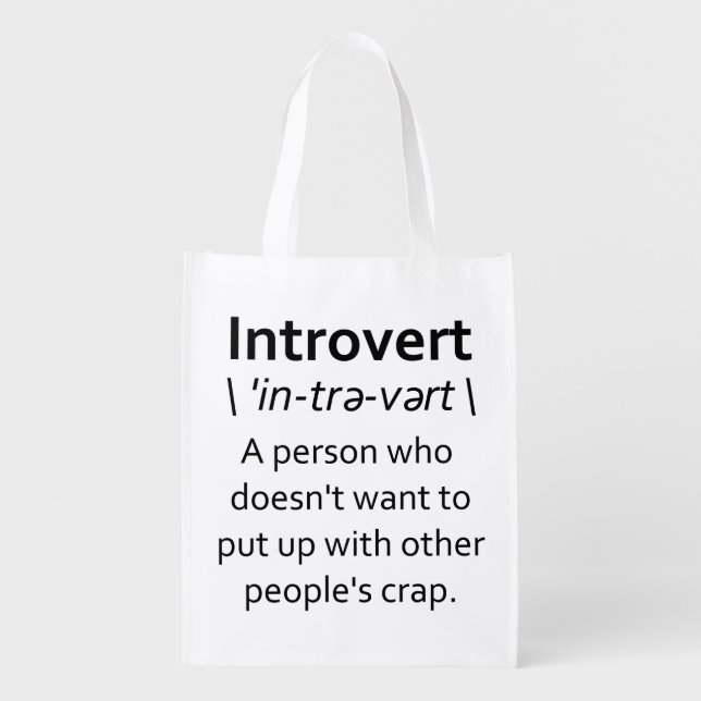 Introvert Grocery Bag (Front)