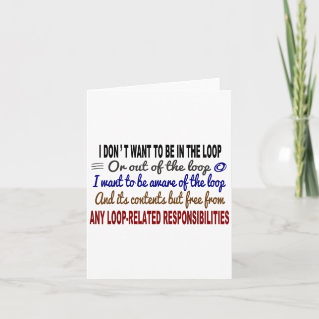 Introvert Humor Quote Aware Of The Loop But From I Card (Front)