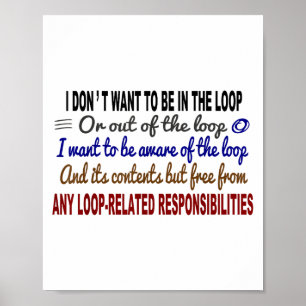 Introvert Humor Quote Aware Of The Loop But From I Poster