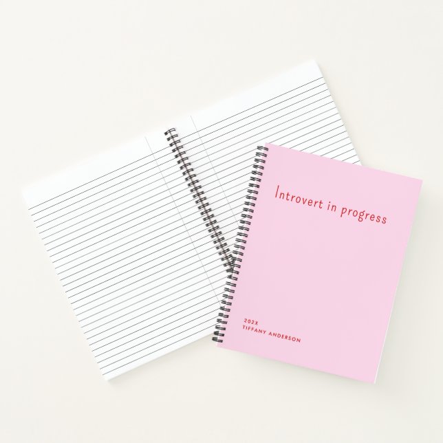 Introvert in progress Funny Introverts Gifts Notebook (Inside)