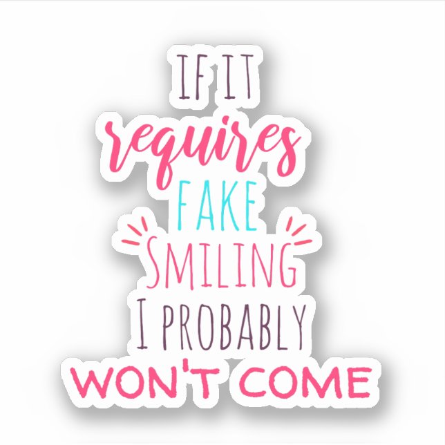 Introvert Introverted Humor Sticker (Front)