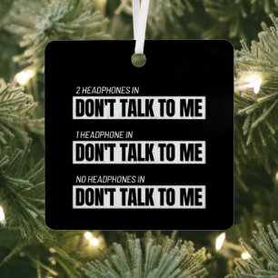 Introvert Memes - Sarcastic Humor Jokes - Funny Metal Ornament