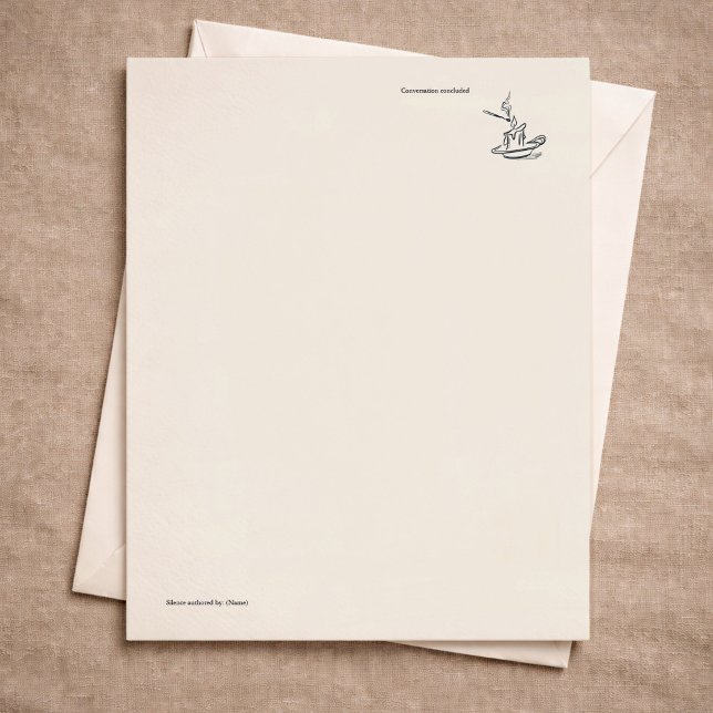 Introvert Minimal Line Art Solitude Journal Letterhead (Creator Uploaded)