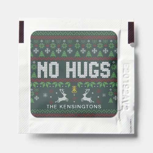 Introvert No Hugs Funny Ugly Christmas Sweater Hand Sanitizer Packet