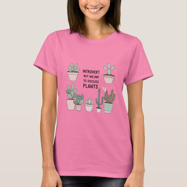 Introvert Plant Lover T-Shirt – Funny Minimal Desi (Front)
