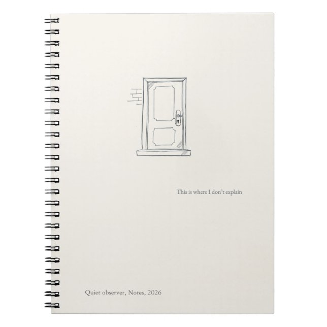 Introvert Quiet Solitude Closed Door Notebook (Front)
