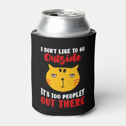 Introvert Quote Cat Can Cooler