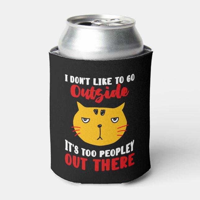 Introvert Quote Cat Can Cooler (Can Front)