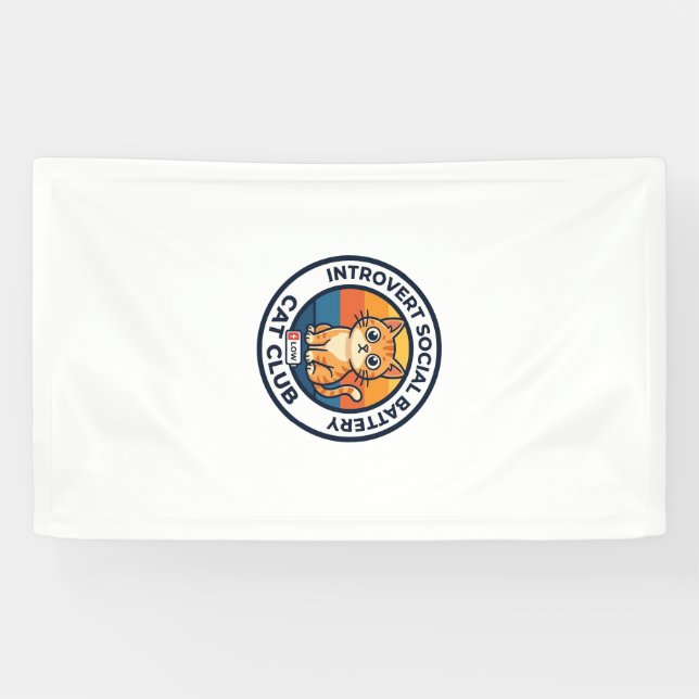 Introvert Social Battery Cat Cute Kitty Design - I Banner (Horizontal)