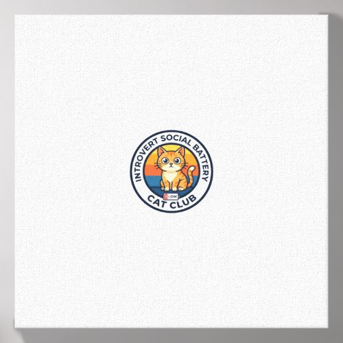 Introvert Social Battery Cat Cute Kitty Design - I Canvas Photo Tile
