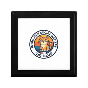 Introvert Social Battery Cat Cute Kitty Design - I Gift Box