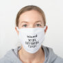Introvert: Social Distancing Expert Words Slogan White Cotton Face Mask