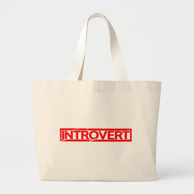 Introvert Stamp Large Tote Bag (Front)
