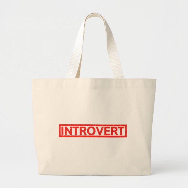 Introvert Stamp Large Tote Bag (Front)
