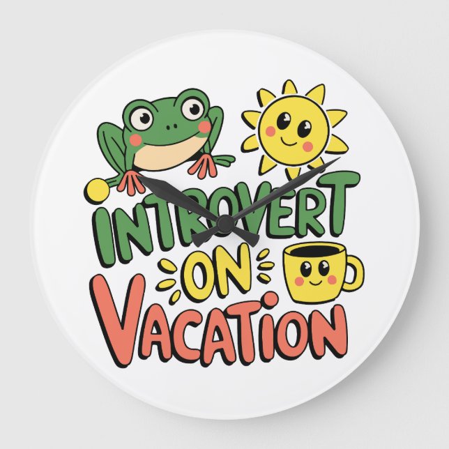 Introvert Sunshine Break Large Clock (Front)