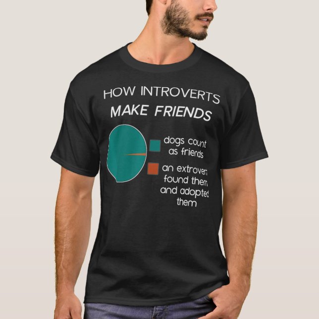 Introvert T Funny Introverts Pie Chart  T-Shirt (Front)
