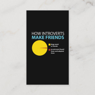 Introvert TShirt Funny Extrovert ADC Pie Chart Dog Business Card
